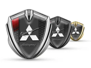 Mitsubishi Metal Abovedado Emblema Maestra Estilo Inox Base